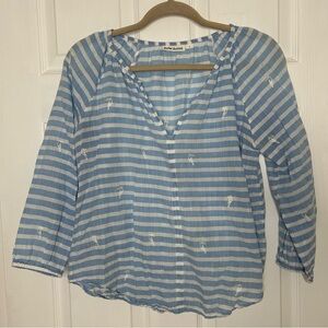 Roller Rabbit Flawed Embroidered Striped Top